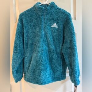 Adidas Sherpa Long Sleeve Top 3/4 Zip Pullover Girls XL (16)